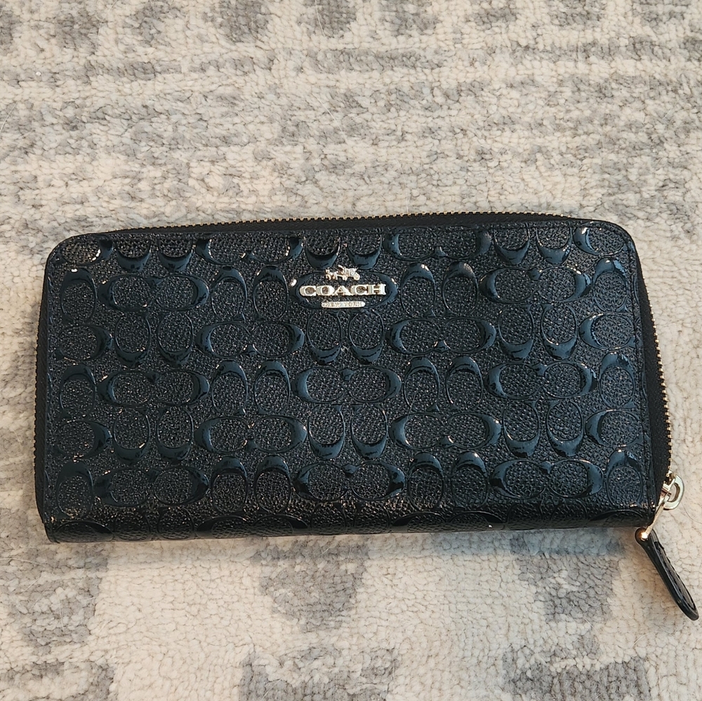 Black Coach Monogram Wallet